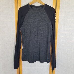 Kyodan Men's Large Long Sleeve Shirt Base Layer Black Gray